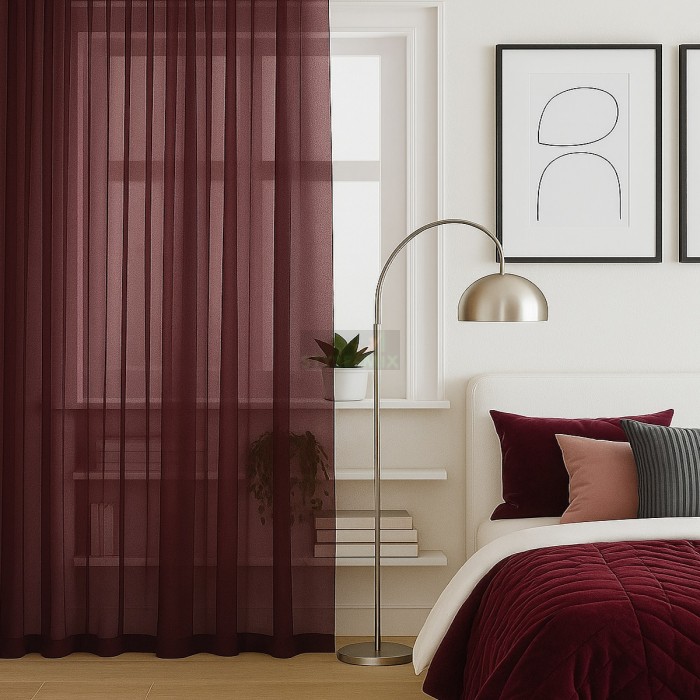 Тюль на ленте Престиж - 4 бордо