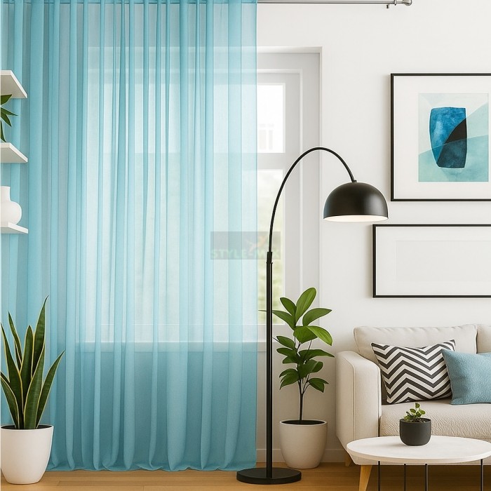 Тюль на ленте Престиж - 3 голубой