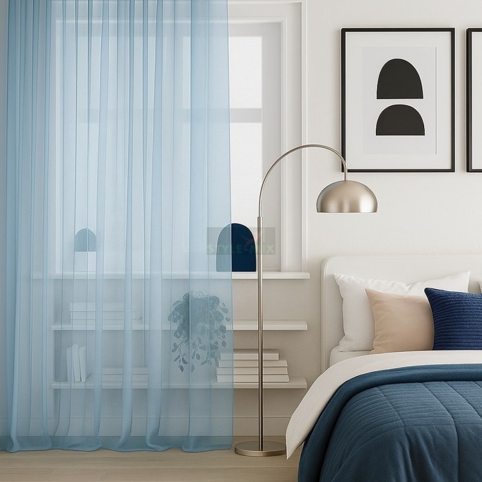 Тюль на ленте Престиж - 4 голубой