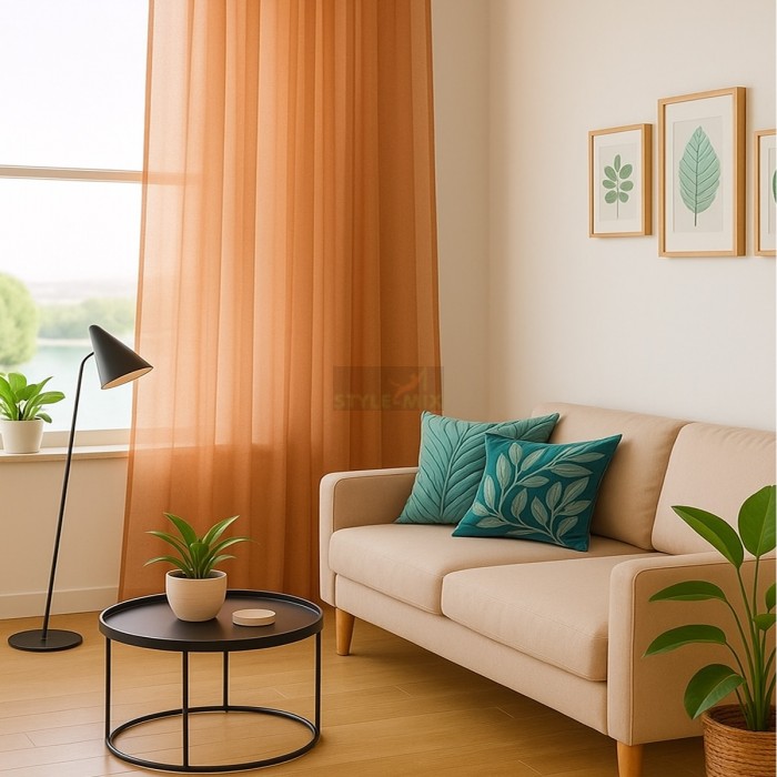 Тюль на ленте Престиж - 2 коричневый