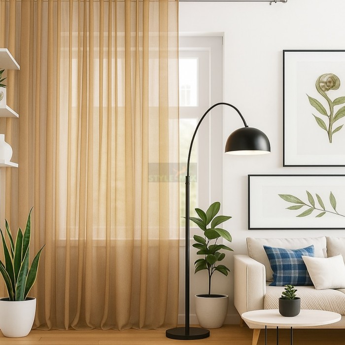 Тюль на ленте Престиж - 3 коричневый