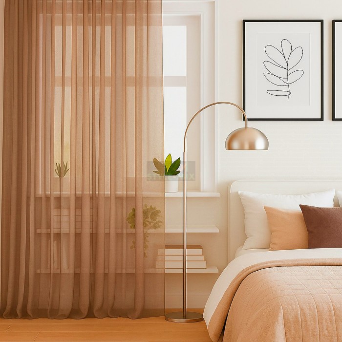 Тюль на ленте Престиж - 4 коричневый