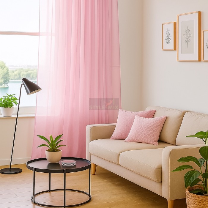 Тюль на ленте Престиж - 2 розовый