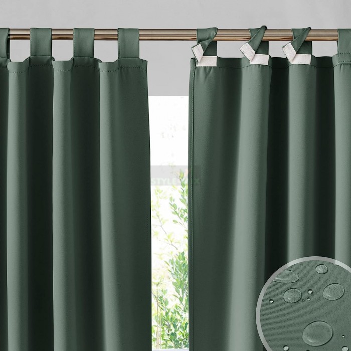 Штора для улицы на петлях с липучкой болотный