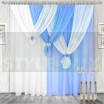 Комплект штор на ленте Весна правая голубой