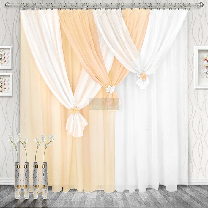 Комплект штор на ленте Весна левая шампань