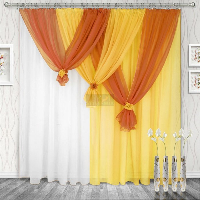 Комплект штор на ленте Весна правая золото