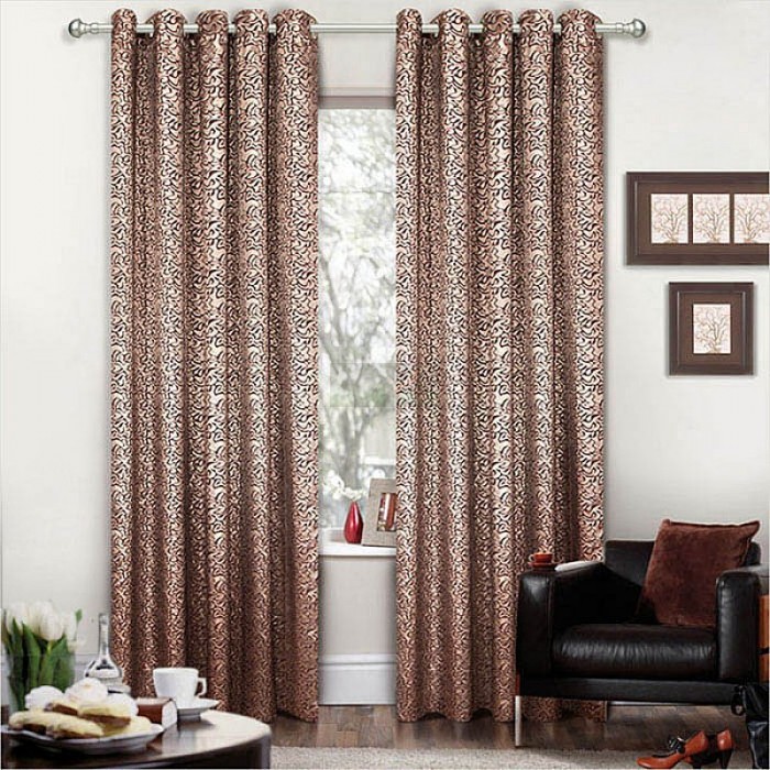 Комплект штор на люверсах Женева коричневый